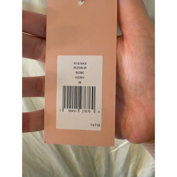 Eberjey Women's Ivory Rosalia Floral Bottom Robe Size M - Picture 7 of 7